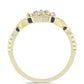 Goldplattierter Silberring mit weißem Diamant
