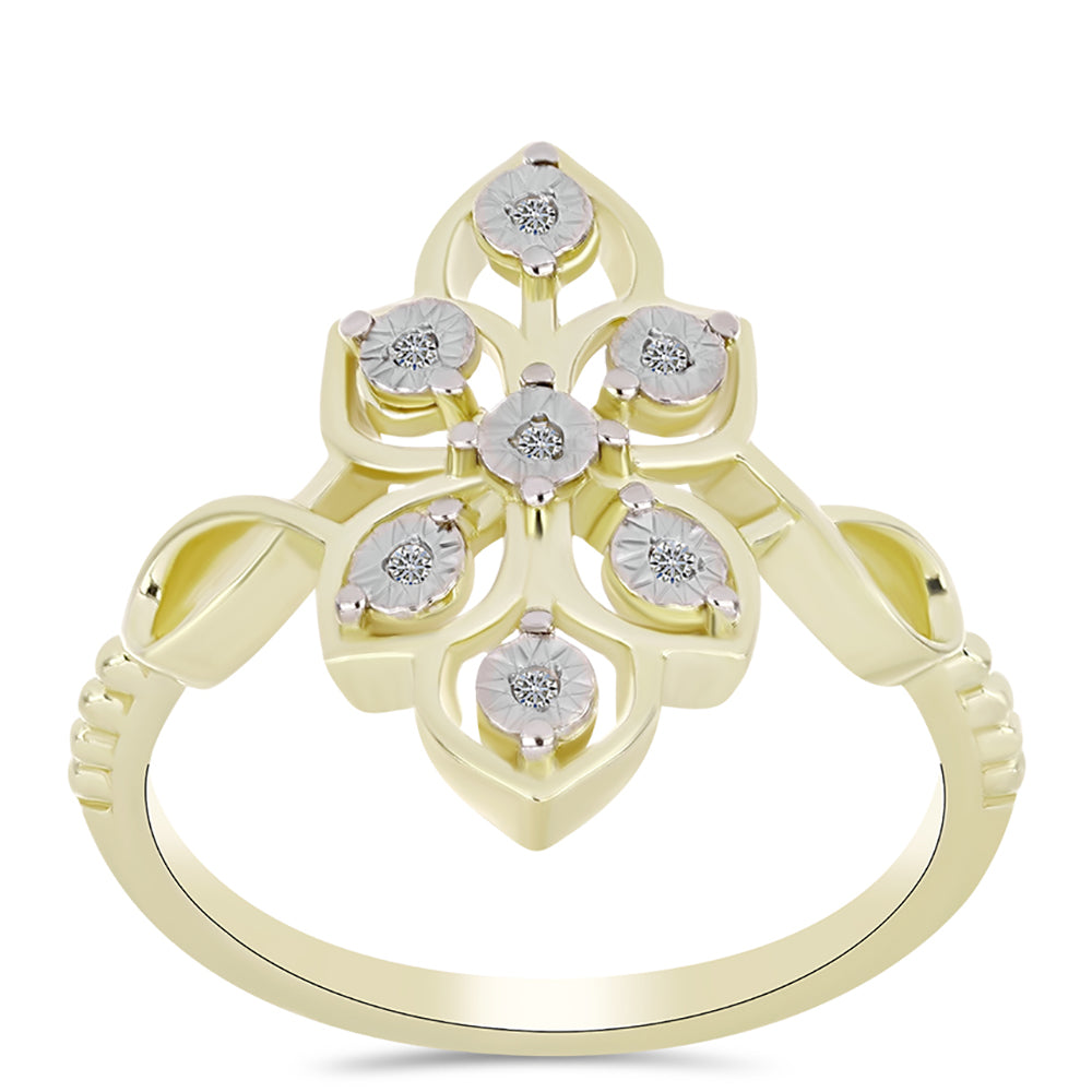 Goldplattierter Silberring mit weißem Diamant 3 