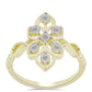 Goldplattierter Silberring mit weißem Diamant