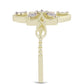 Goldplattierter Silberring mit weißem Diamant