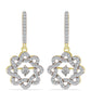 Goldplattierte Silberohrringe mit weißem Diamant und weißem Topas