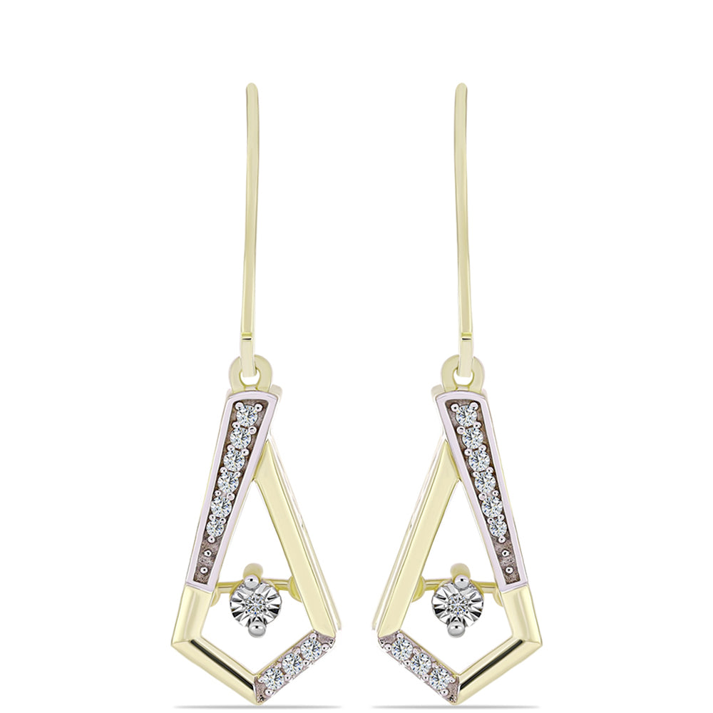 Goldplattierte Silberohrringe mit weißem Diamant und weißem Topas 1 