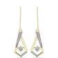 Goldplattierte Silberohrringe mit weißem Diamant und weißem Topas
