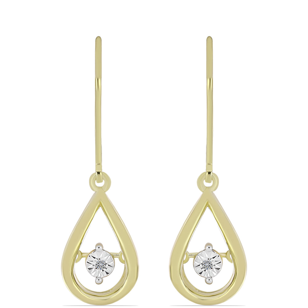 Goldplattierte Silberohrringe mit weißem Diamant