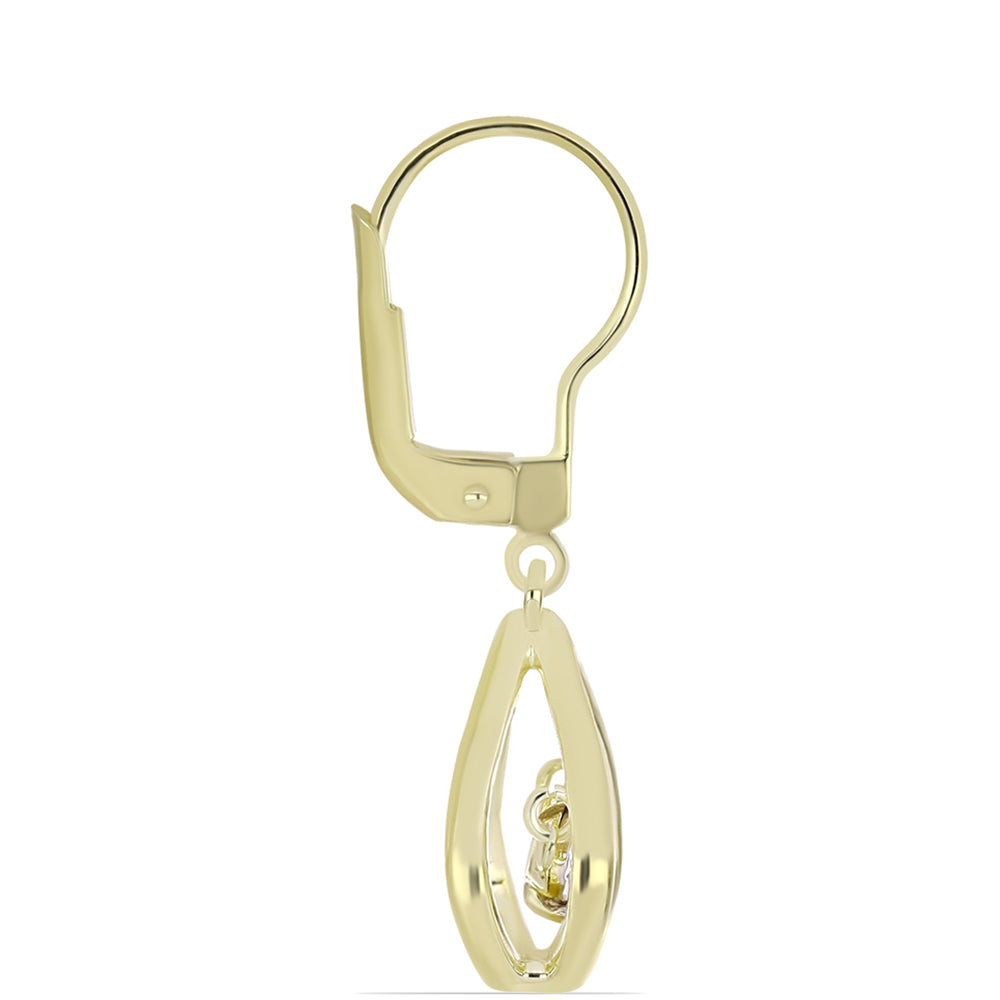 Goldplattierte Silberohrringe mit weißem Diamant 2 