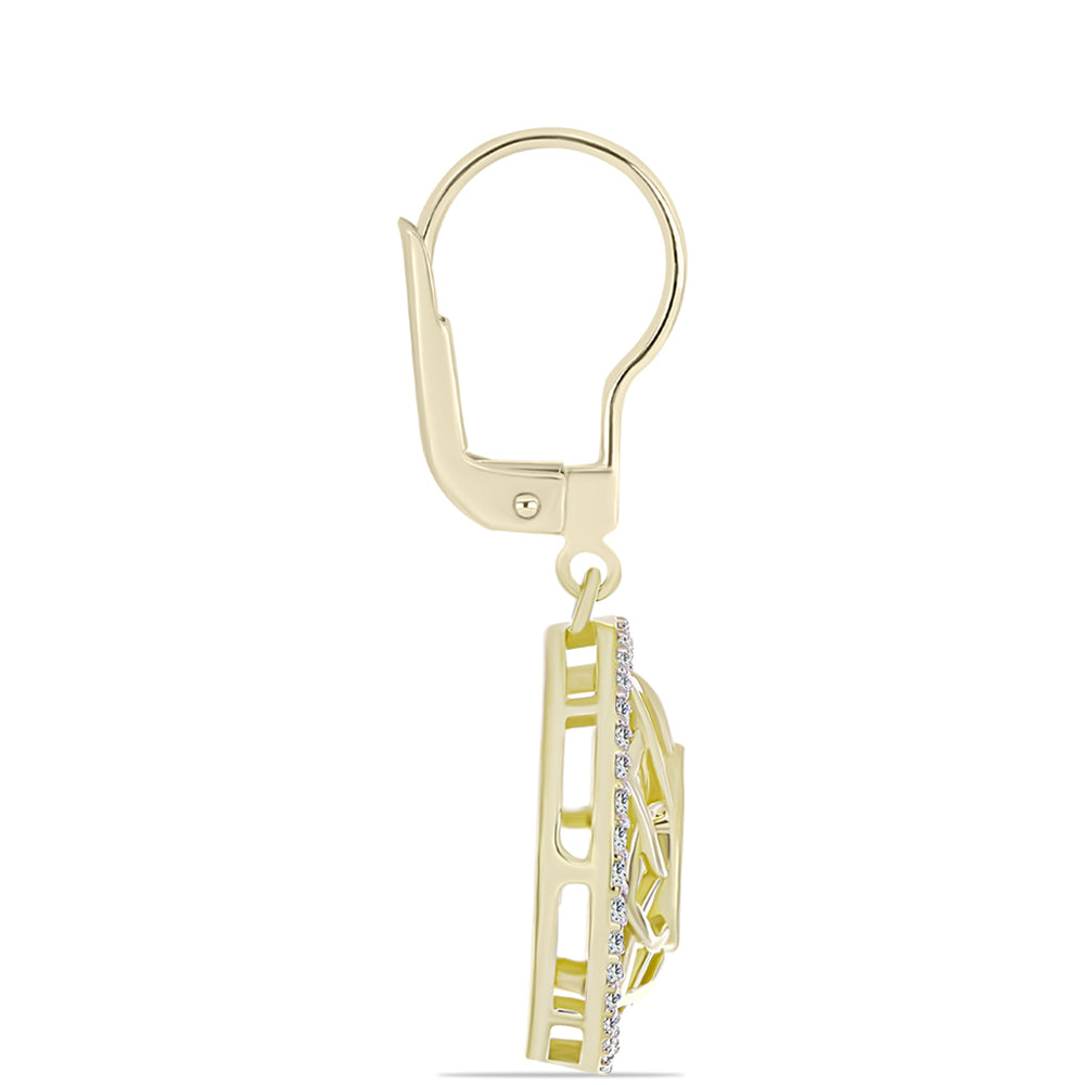 Goldplattierte Silberohrringe mit weißem Diamant und weißem Topas 2 