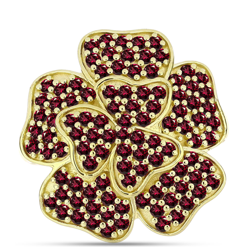 Goldplattierter Silberring mit Rhodolith Granat