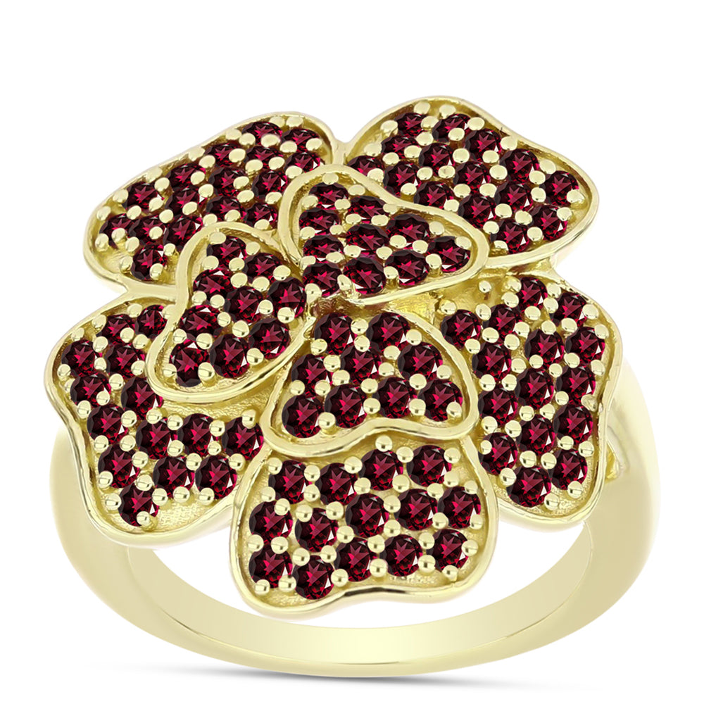 Goldplattierter Silberring mit Rhodolith Granat 3 