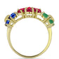 Goldplattierter Silberring mit Rubin aus Madagaskar und australischem blauem Saphir