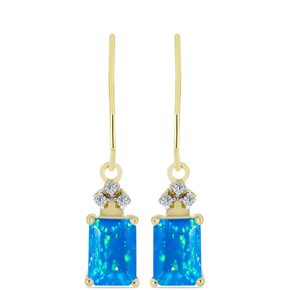 Goldplattierte Silberohrringe mit äthiopischem Paradiese-Opal und weißem Topas