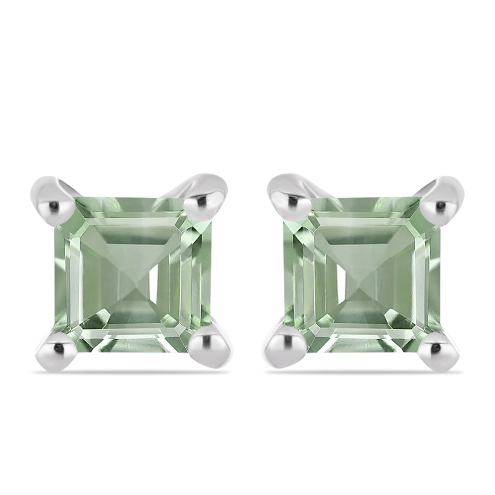 Silberohrringe mit grünem Amethyst