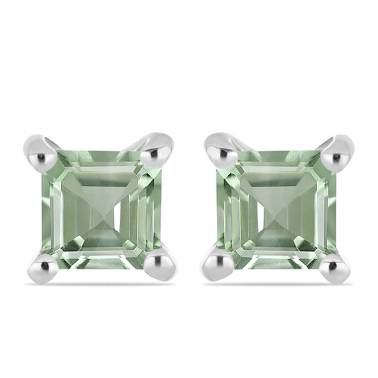 Silberohrringe mit grünem Amethyst