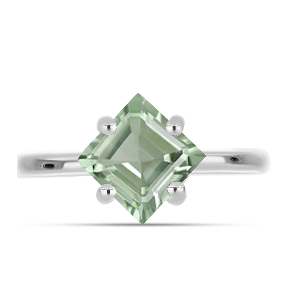 Silberring mit grünem Amethyst 1 