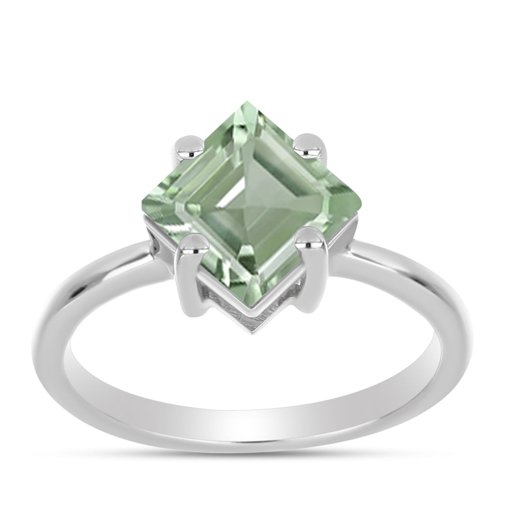 Silberring mit grünem Amethyst 3 
