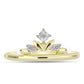 Goldplattierter Silberring mit weißem Diamant