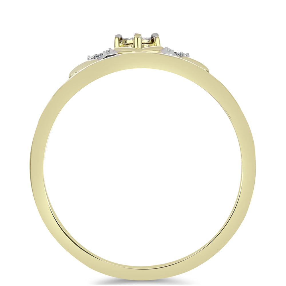 Goldplattierter Silberring mit weißem Diamant 2 