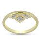 Goldplattierter Silberring mit weißem Diamant