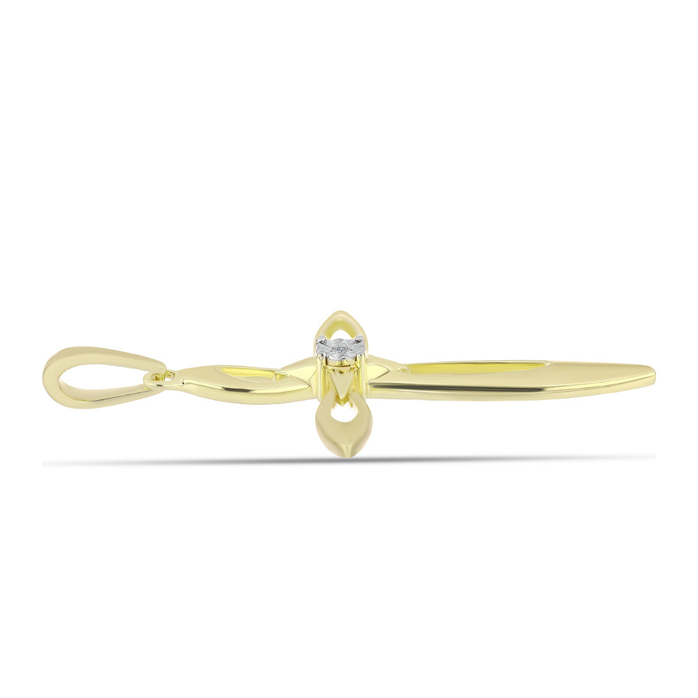 Goldplattierter Silberanhänger mit weißem Diamant 2 