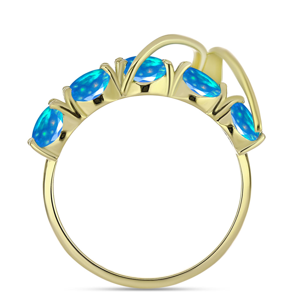 Goldplattierter Silberring mit äthiopischem Paradiese-Opal 2 
