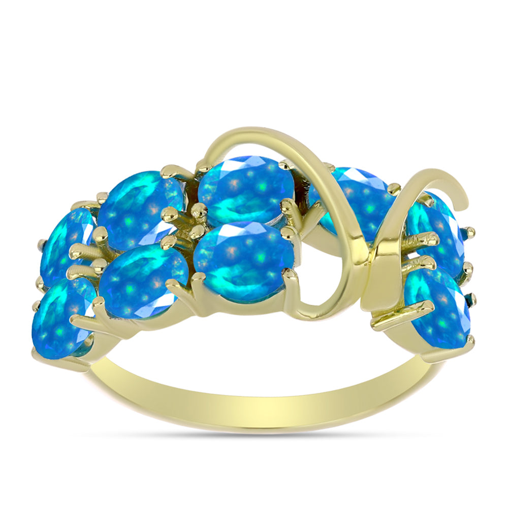 Goldplattierter Silberring mit äthiopischem Paradiese-Opal