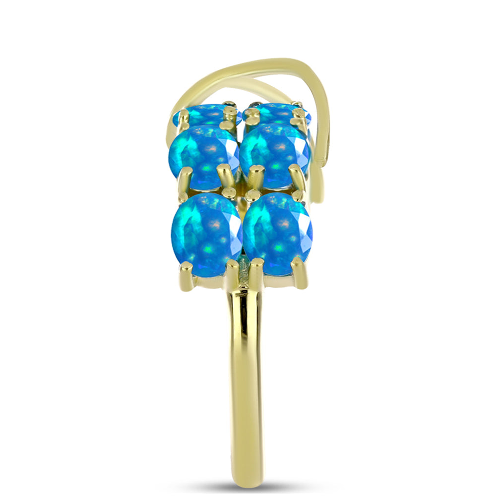Goldplattierter Silberring mit äthiopischem Paradiese-Opal