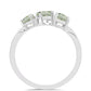 Silberring mit grünem Amethyst und weißem Topas