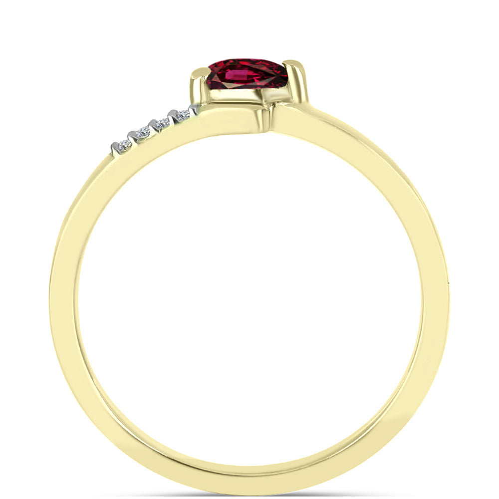 Goldplattierter Silberring mit Rhodolith Granat und weißem Topas 2 