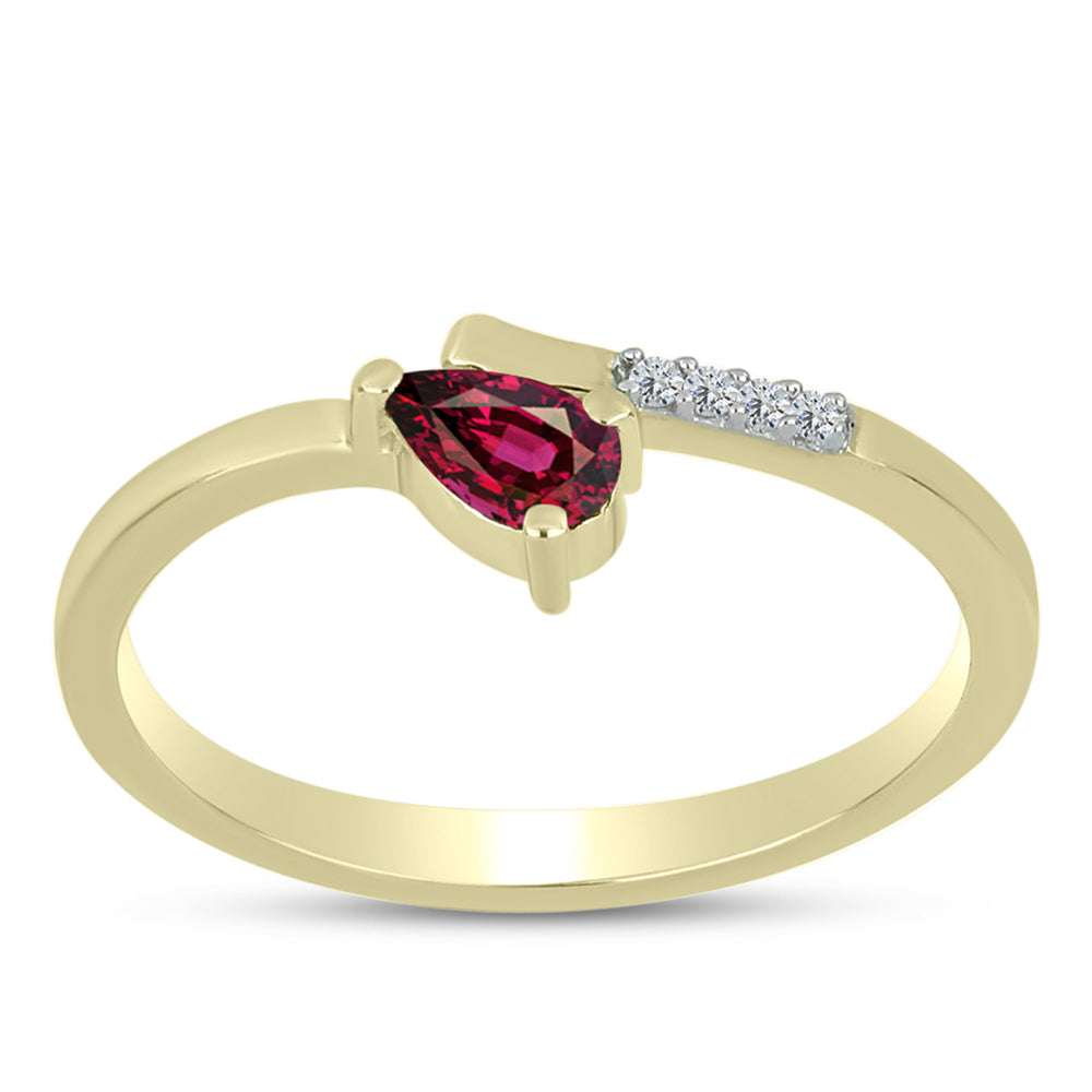Goldplattierter Silberring mit Rhodolith Granat und weißem Topas 3 