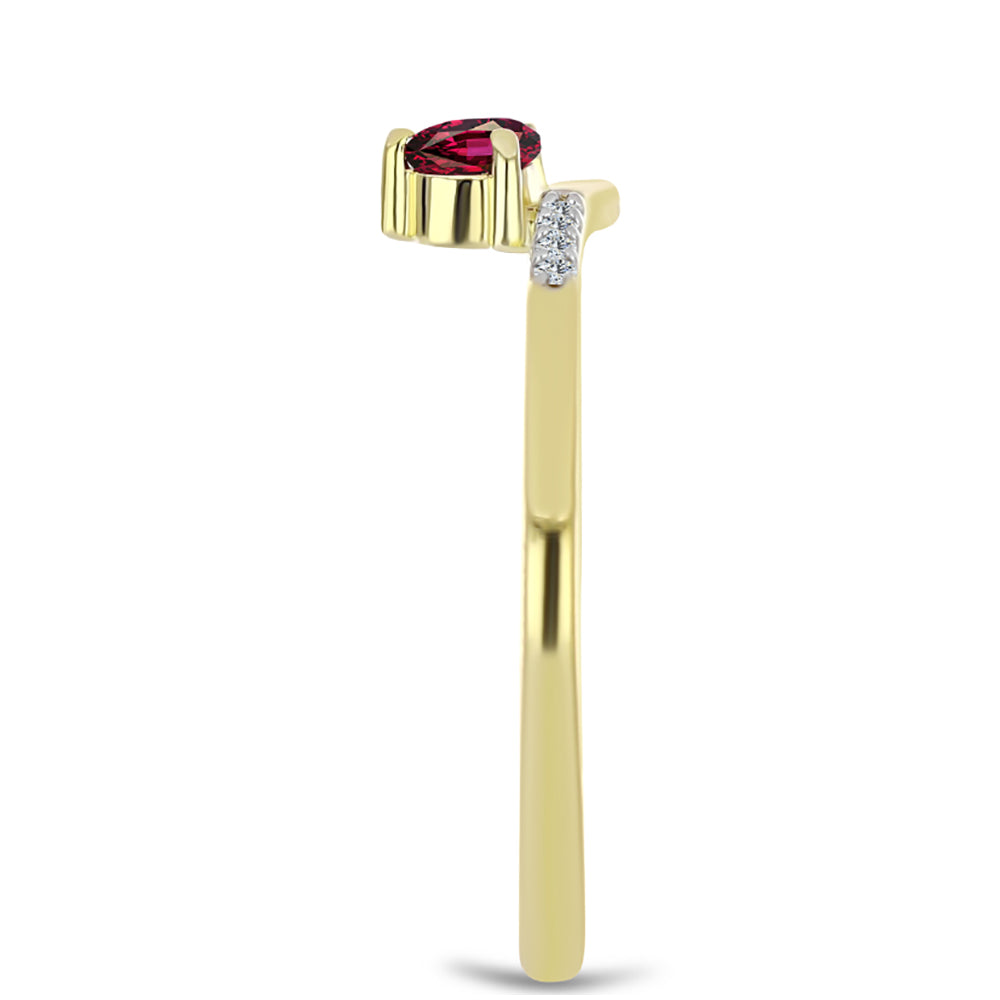 Goldplattierter Silberring mit Rhodolith Granat und weißem Topas