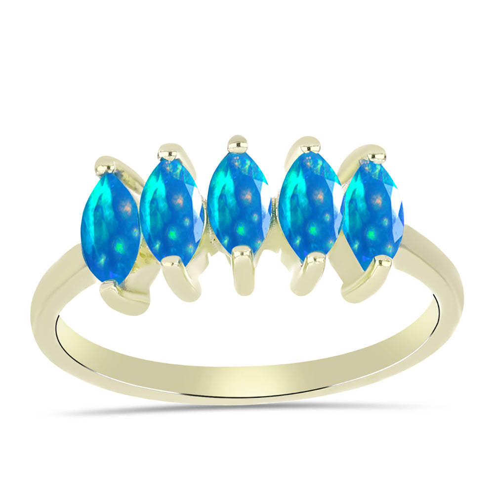 Goldplattierter Silberring mit äthiopischem Paradiese-Opal