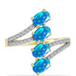 Goldplattierter Silberring mit äthiopischem Paradiese-Opal und weißem Topas