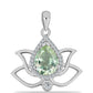 Silberanhänger mit grünem Amethyst und weißem Topas
