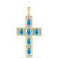 Goldplattierter Silberanhänger mit äthiopischem Paradiese-Opal und weißem Topas