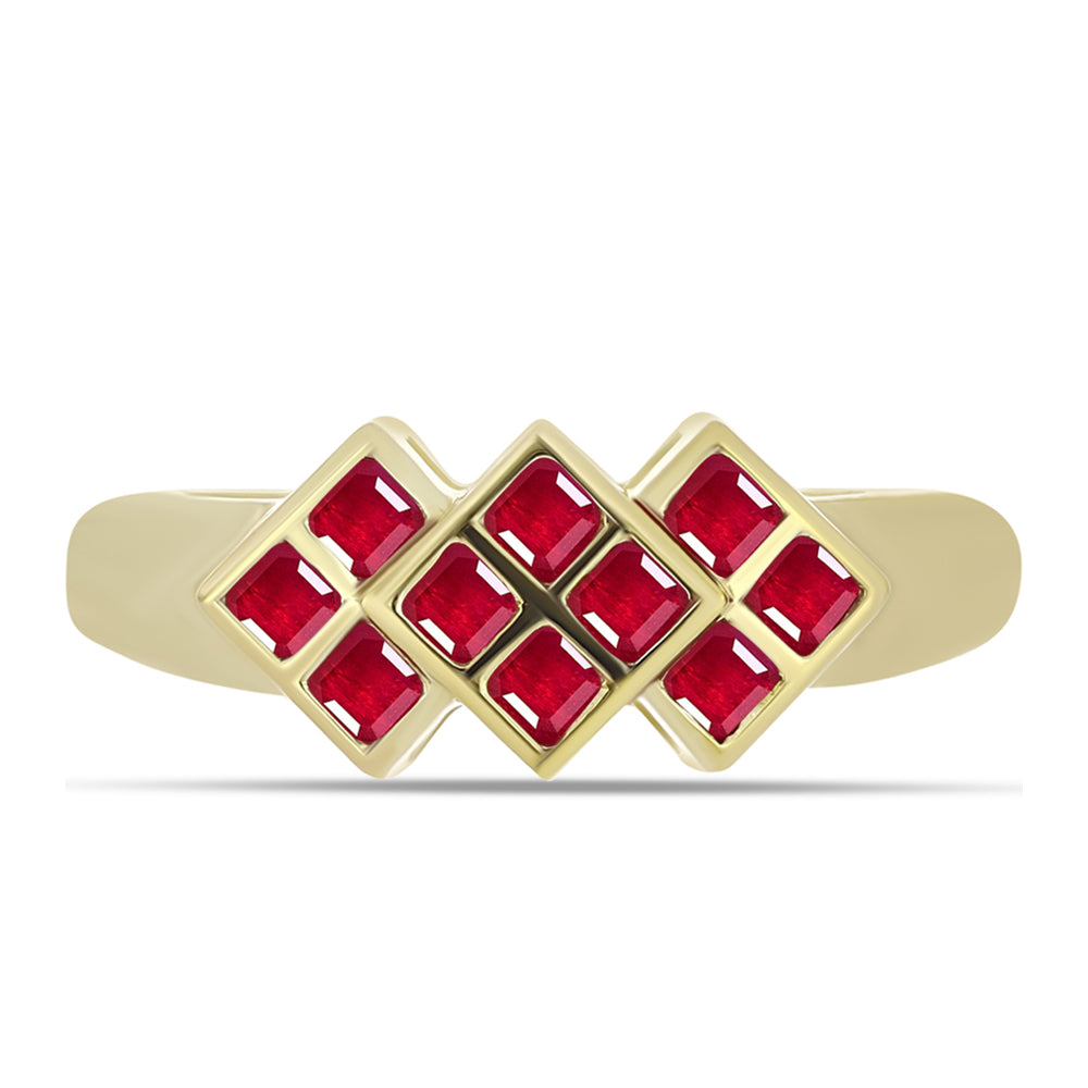 Goldplattierter Silberring mit Rubin aus Madagaskar 1 