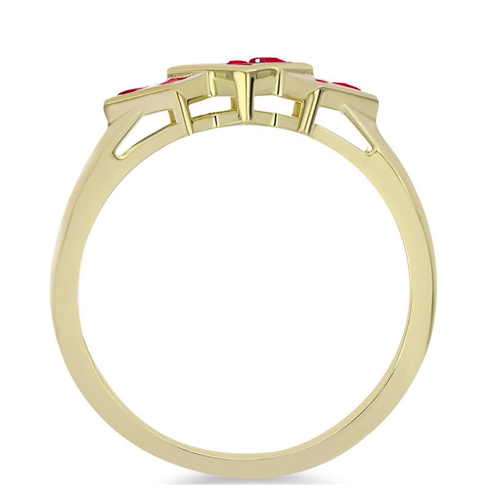 Goldplattierter Silberring mit Rubin aus Madagaskar 2 