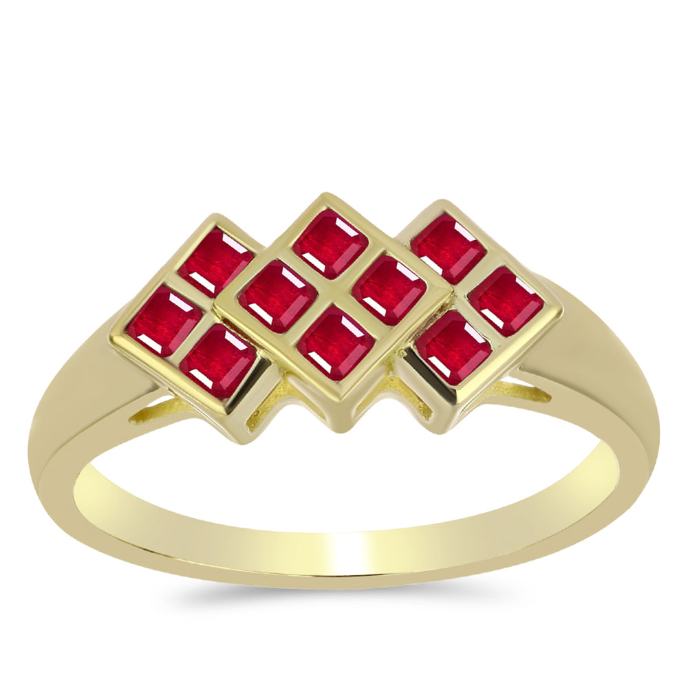 Goldplattierter Silberring mit Rubin aus Madagaskar 3 