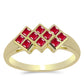 Goldplattierter Silberring mit Rubin aus Madagaskar