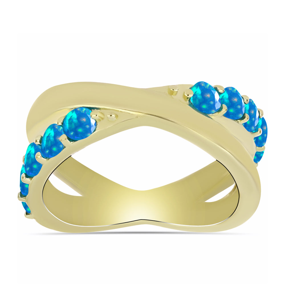 Goldplattierter Silberring mit äthiopischem Paradiese-Opal 3 