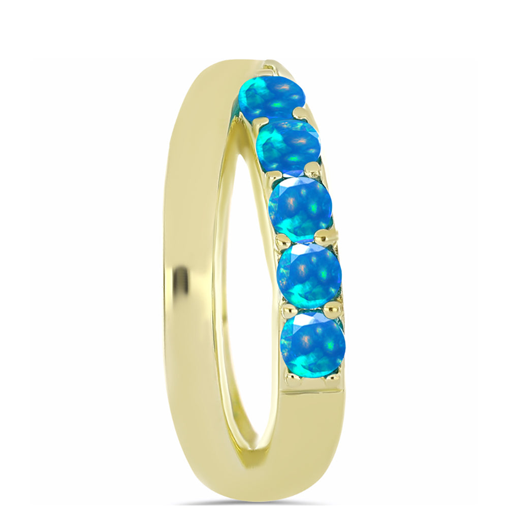 Goldplattierter Silberring mit äthiopischem Paradiese-Opal 4 