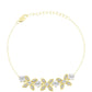 Goldplattiertes Silberarmband mit weißem Diamant und weißem Topas