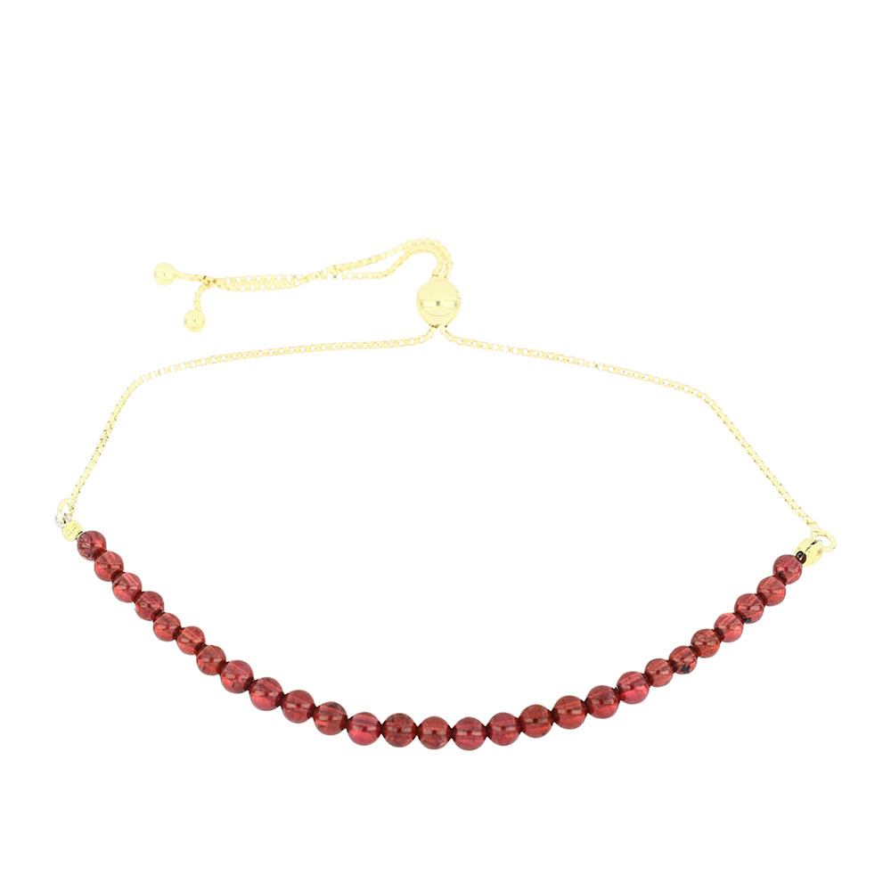 Goldplattiertes Silberarmband mit Rhodolith Granat 1 