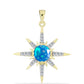 Goldplattierter Silberanhänger mit äthiopischem Paradiese-Opal und weißem Topas