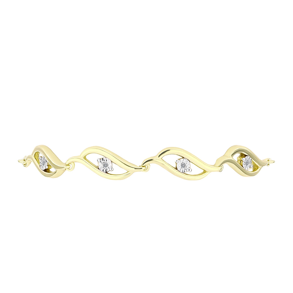 Goldplattiertes Silberarmband mit weißem Diamant
