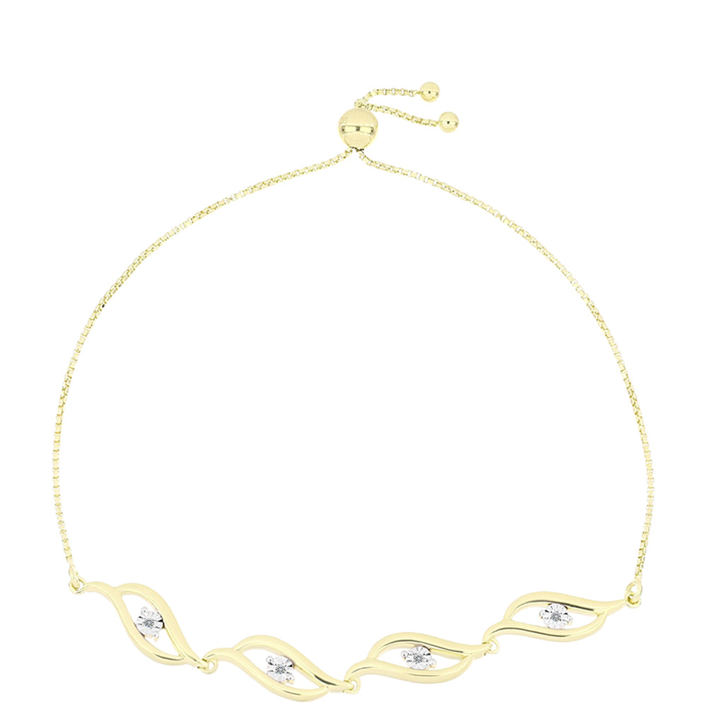 Goldplattiertes Silberarmband mit weißem Diamant 1 