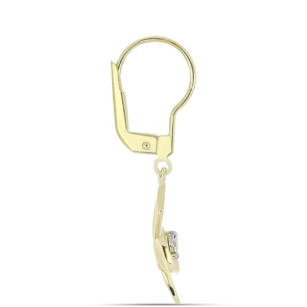 Goldplattierte Silberohrringe mit weißem Diamant