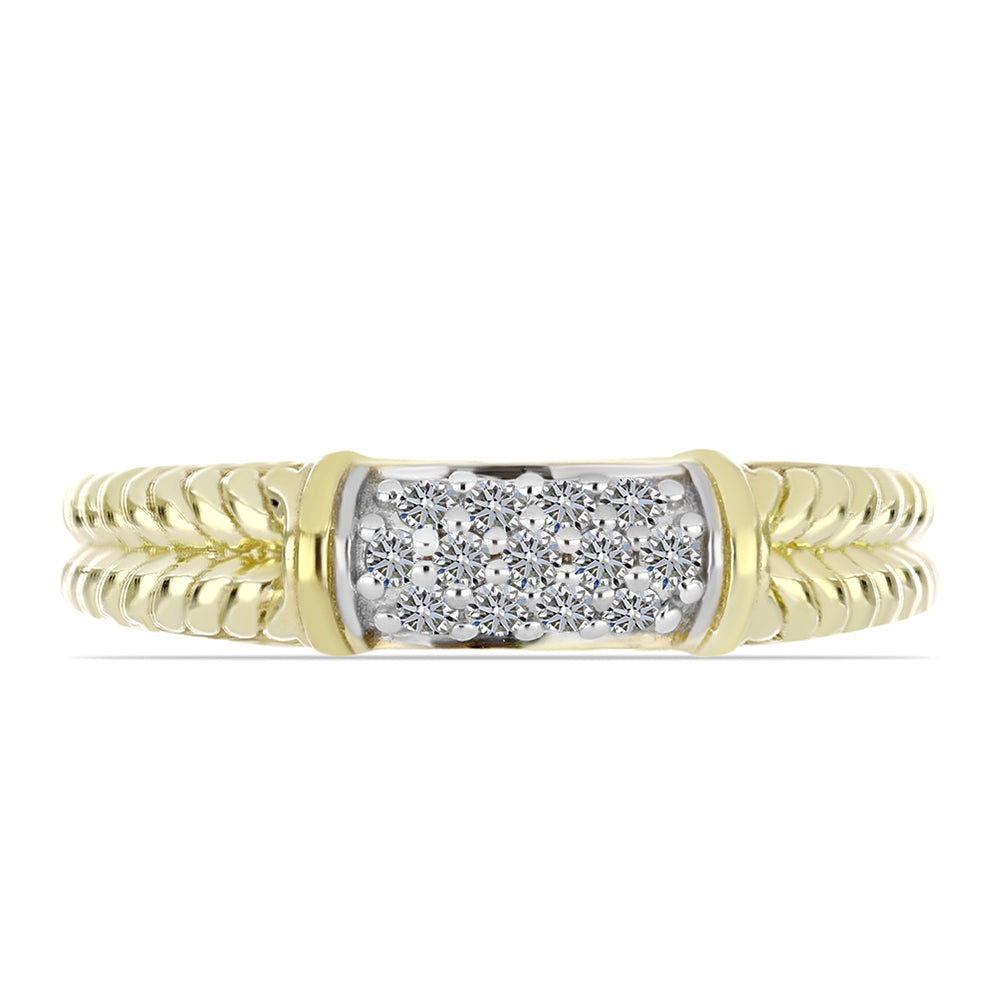 Goldplattierter Silberring mit weißem Diamant 2 