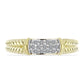 Goldplattierter Silberring mit weißem Diamant