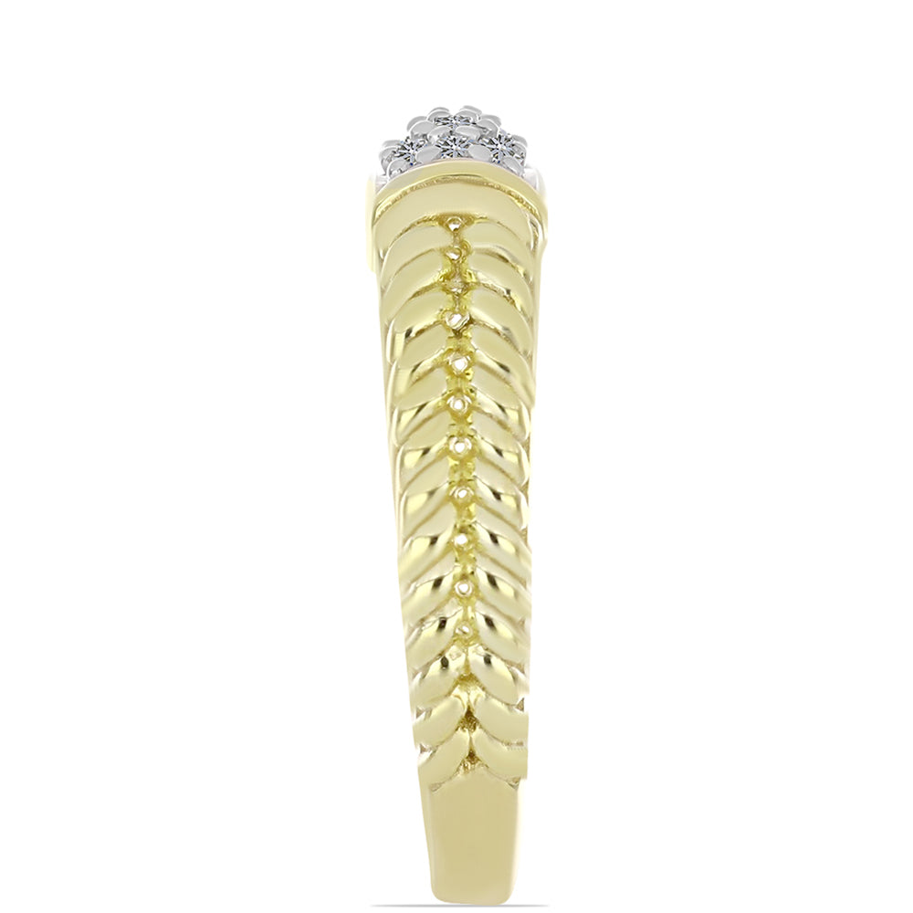 Goldplattierter Silberring mit weißem Diamant