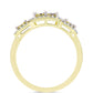 Goldplattierter Silberring mit weißem Diamant und weißem Topas