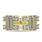 Goldplattierter Silberring mit weißem Diamant und weißem Topas